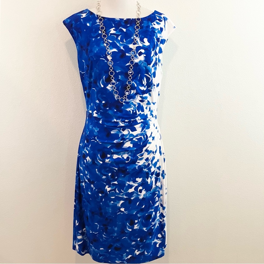 Ralph Lauren | Blue & White Floral Sheath Dress